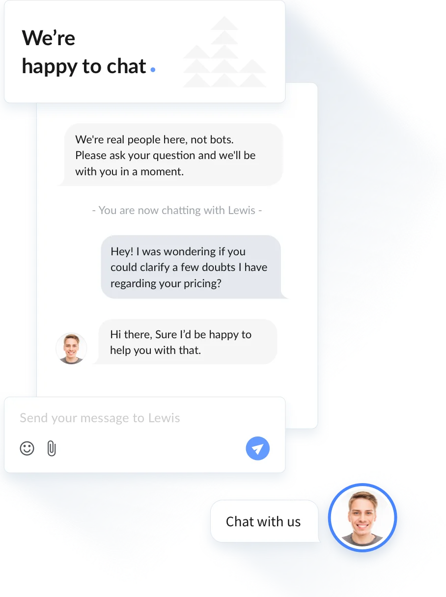 Live chat software on mobile device - lead capture form
