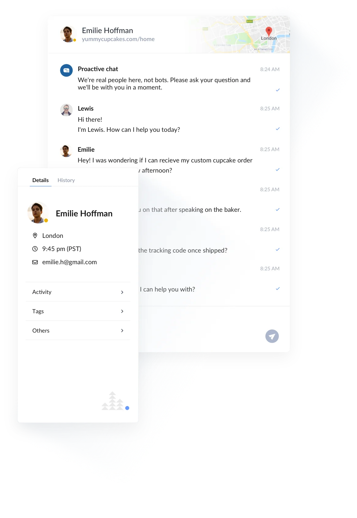 Live Chat with a customizable dashboard