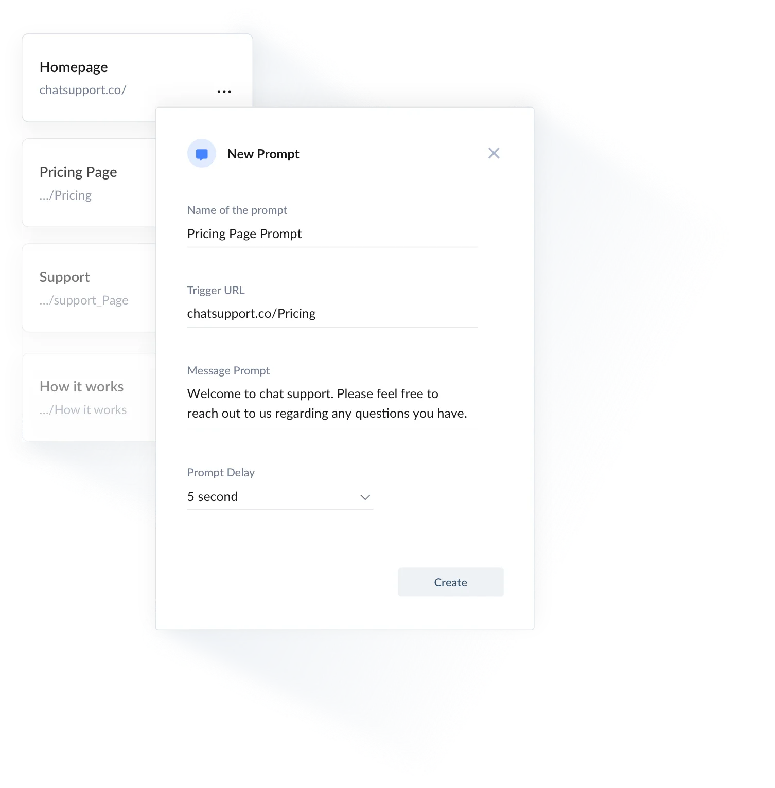 Chat prompt feature in live chat